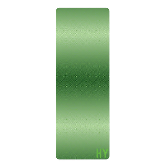 Geometric Lights in Green Rubber Yoga Mat