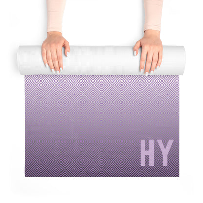 Geometric Lights in Purple Foam Yoga Mat