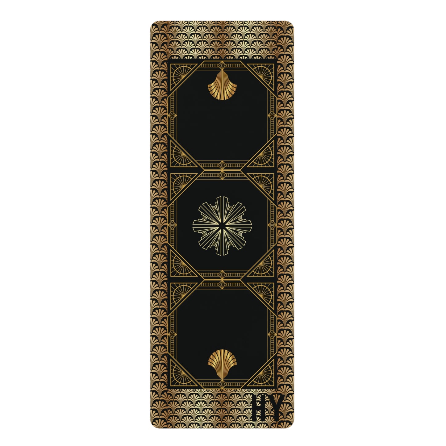 The Goddess in Black Rubber Yoga Mat