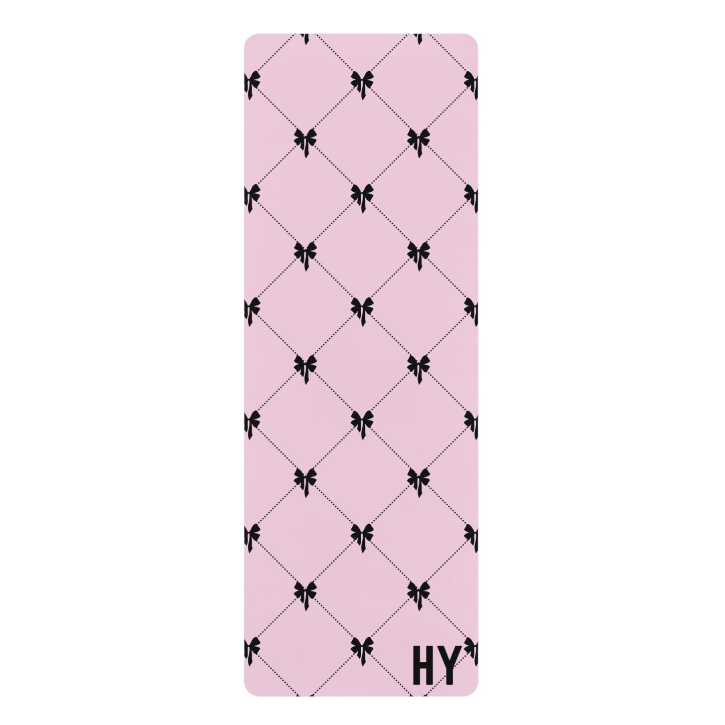 Laced Bows in Pink Rubber Yoga Mat