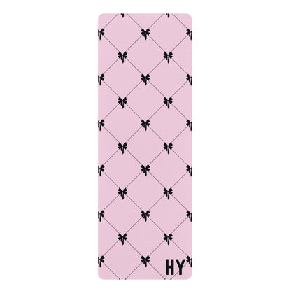 Laced Bows in Pink Rubber Yoga Mat