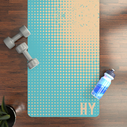 Dotted Gradient in Blue Rubber Yoga Mat