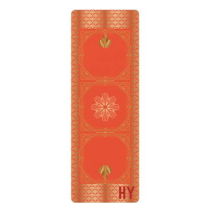 The Goddess in Coral Rubber Yoga Mat