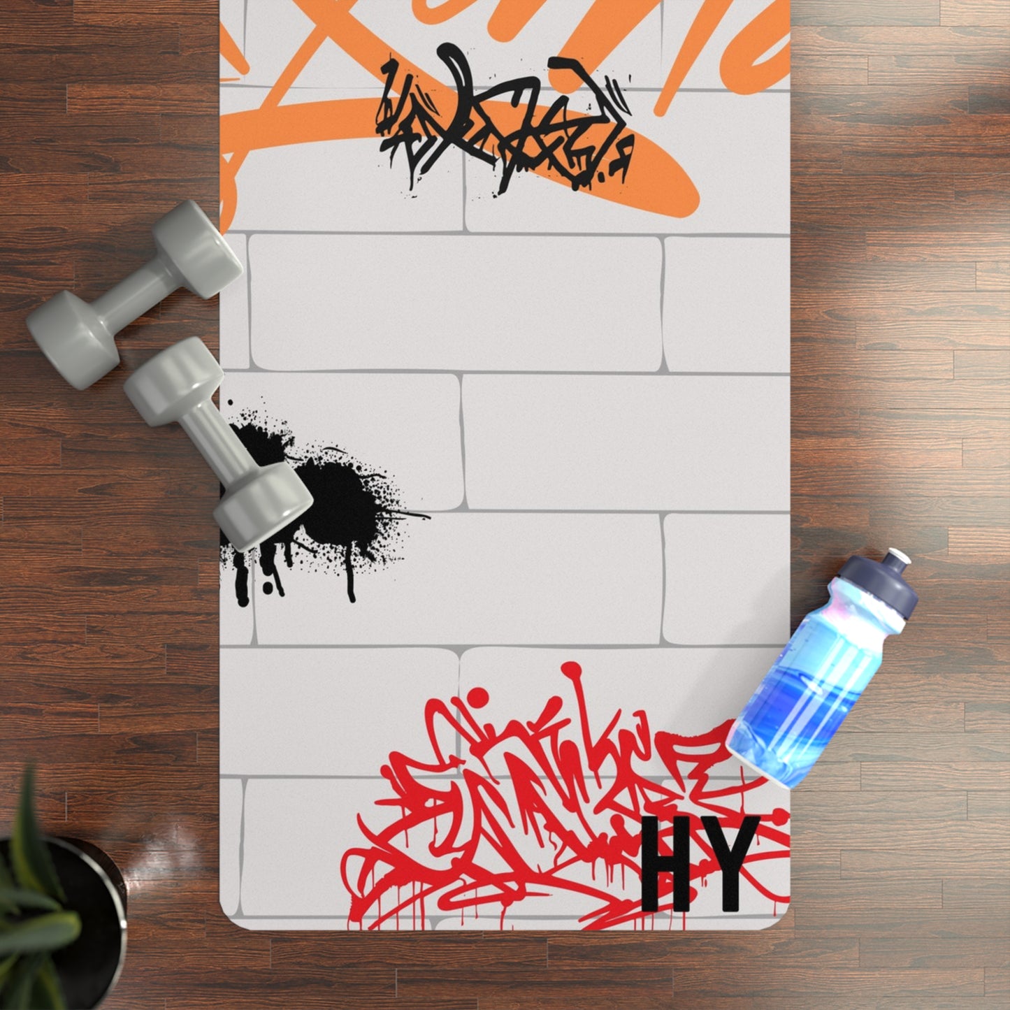 Wall Graffiti Colors Rubber Yoga Mat