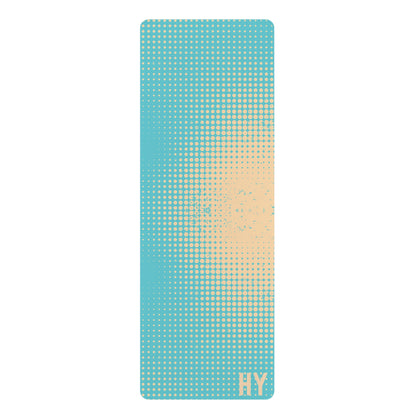 Dotted Gradient in Blue Rubber Yoga Mat