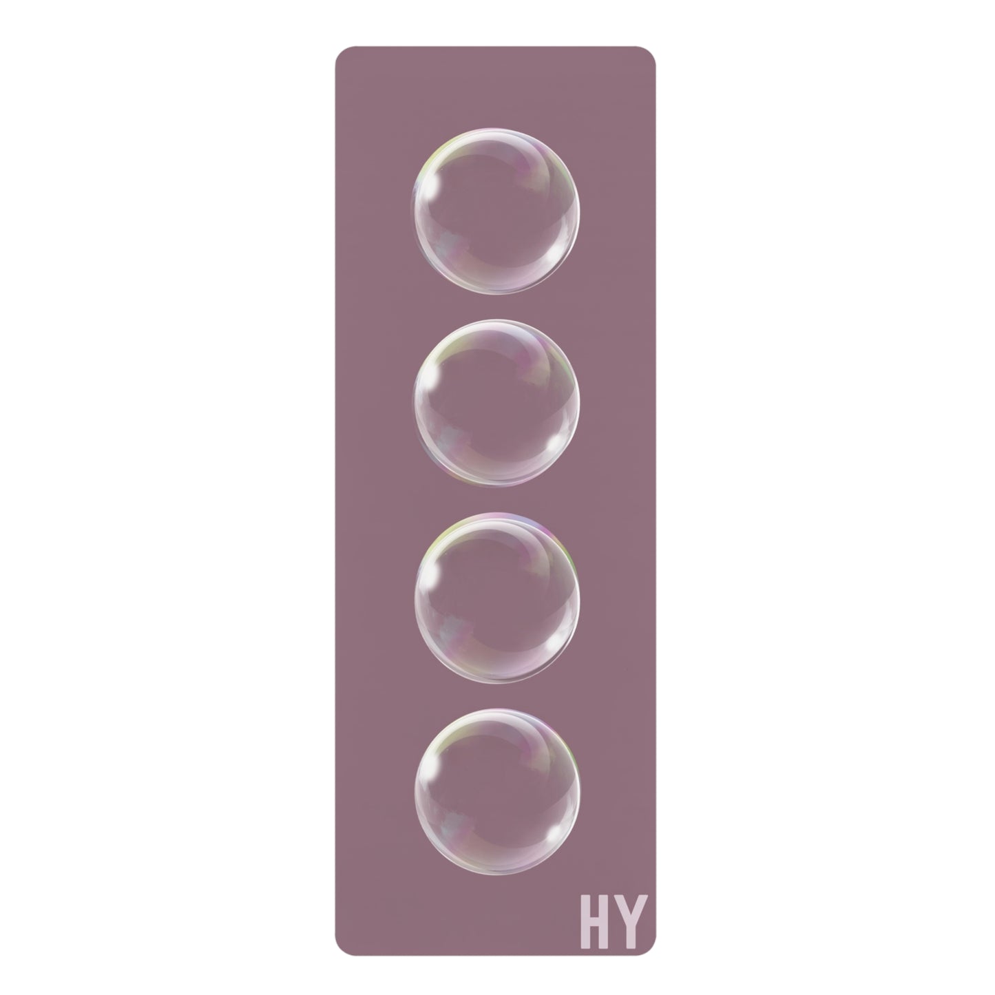 Balanced Bubbles in Mauve Rubber Yoga Mat