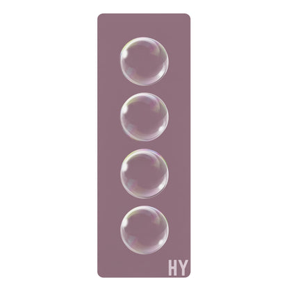 Balanced Bubbles in Mauve Rubber Yoga Mat