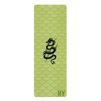 Dragon in Green Rubber Yoga Mat