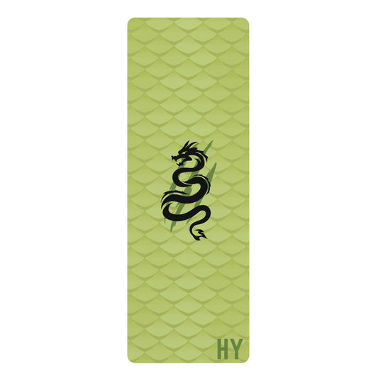 Dragon in Green Rubber Yoga Mat