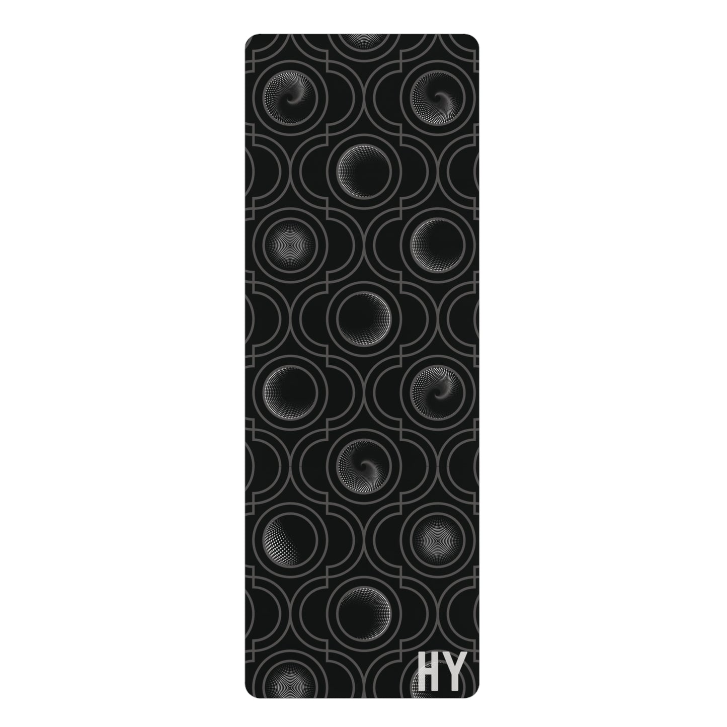 Portals in Black Rubber Yoga Mat