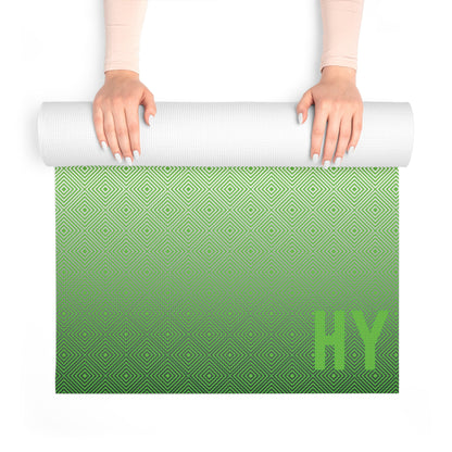 Geometric Lights in Green Foam Yoga Mat