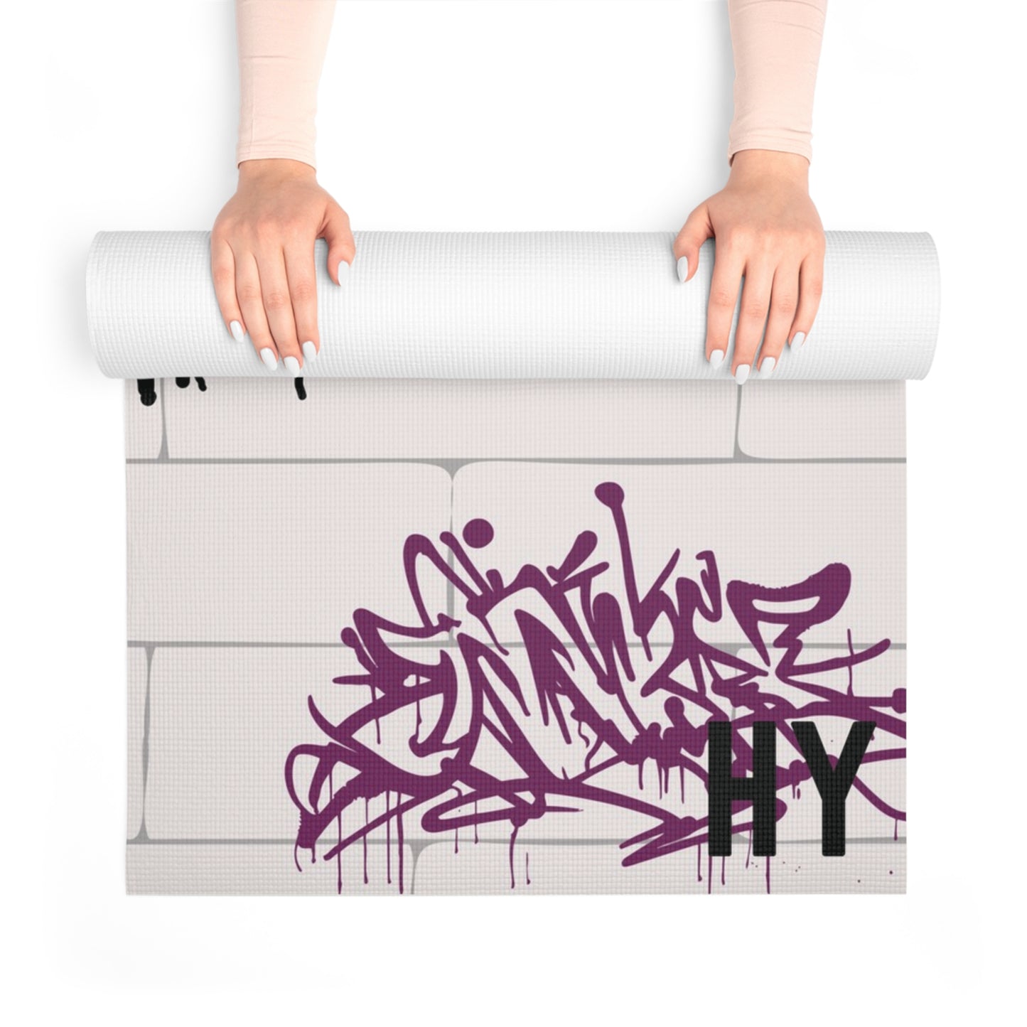 Wall Graffiti Red Toned Foam Yoga Mat