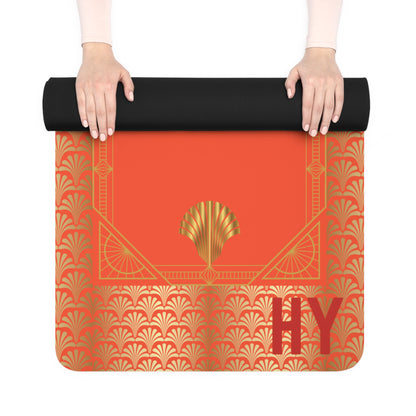 The Goddess in Coral Rubber Yoga Mat