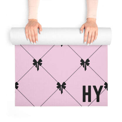 Laced Bows in Pink Foam Yoga Mat